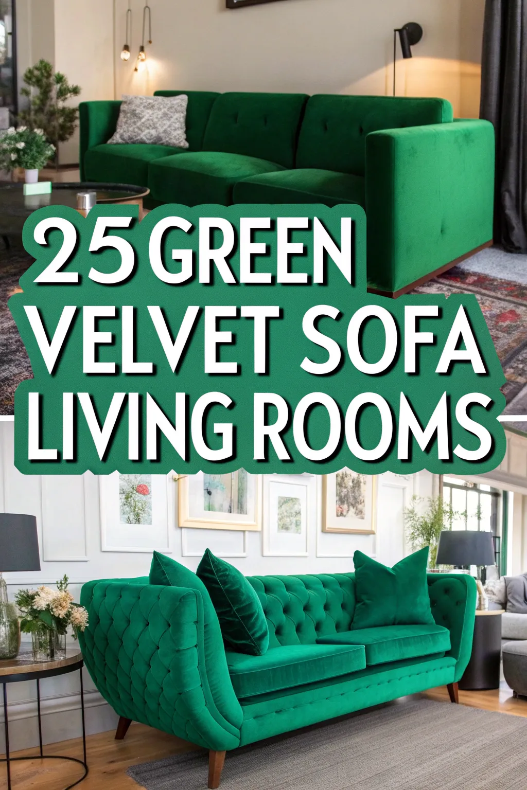 25 Green Velvet Sofa Living Rooms