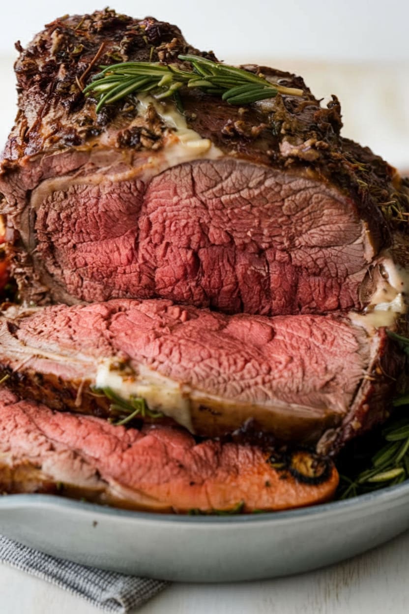 Prime Rib with Garlic Herb Butter