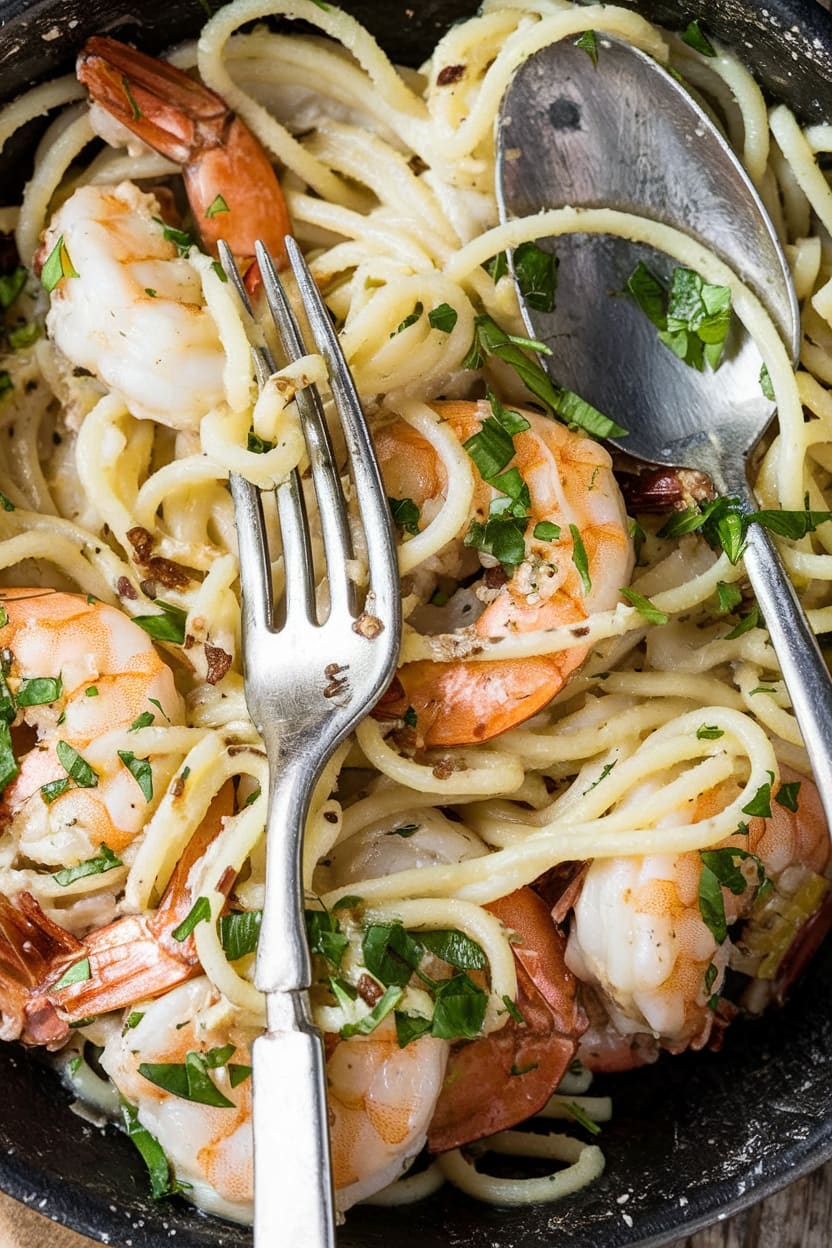 Lemon Garlic Parmesan Shrimp Pasta