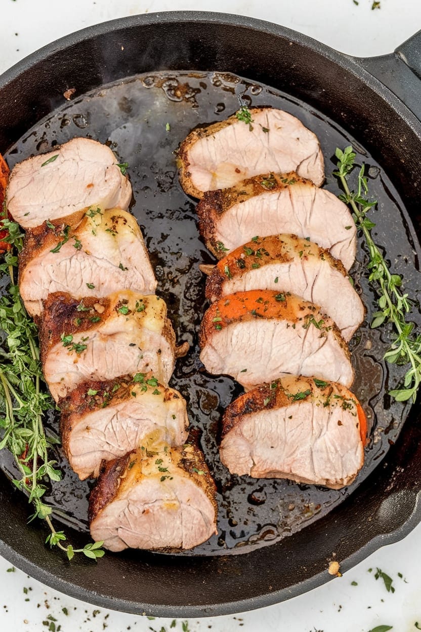 One-Skillet Herb Crusted Pork Tenderloin