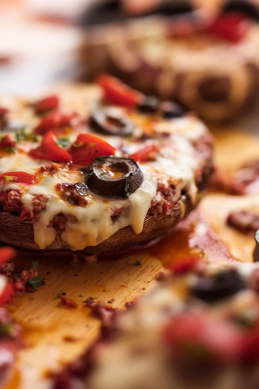 Cheesy Pizza Stuffed Mushrooms