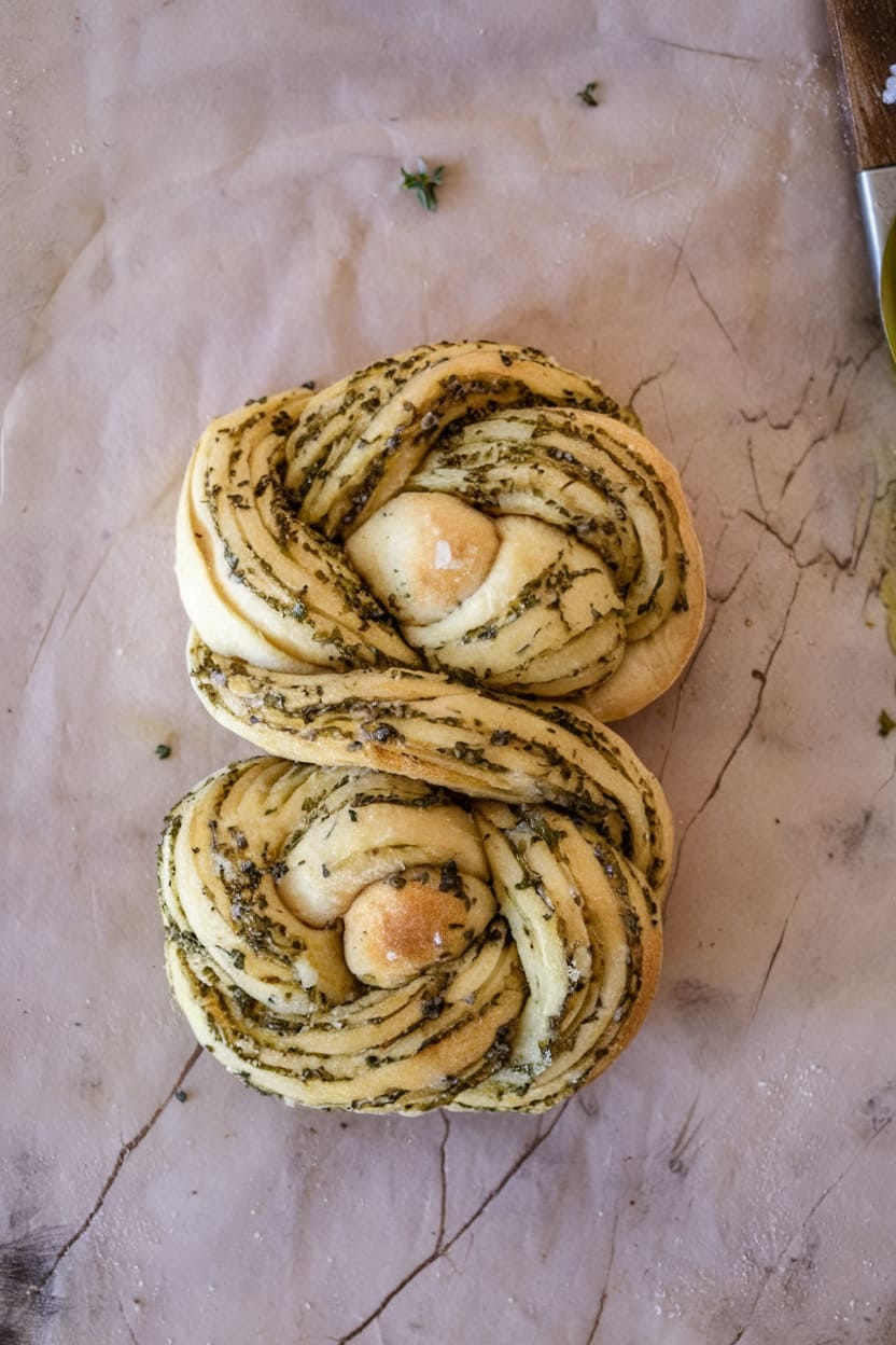 Swirled Garlic Herb Bread