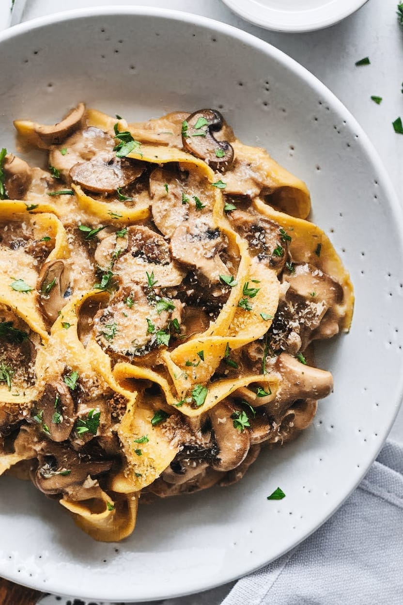 Vegetarian Mushroom Stroganoff (One Pot)
