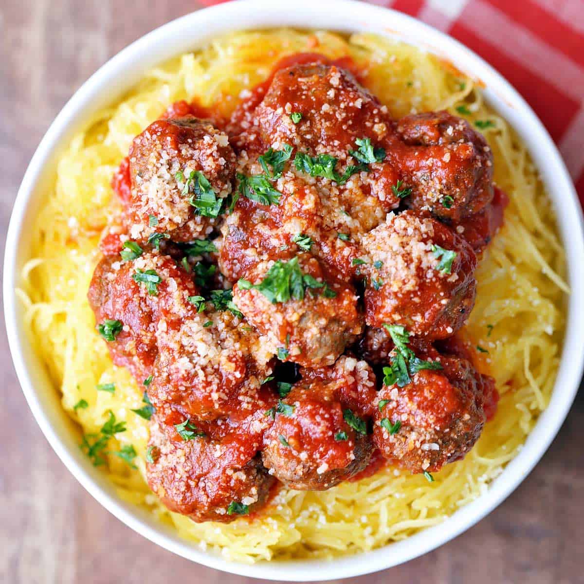 Spaghetti Squash with Marinara and Meatballs Recipe