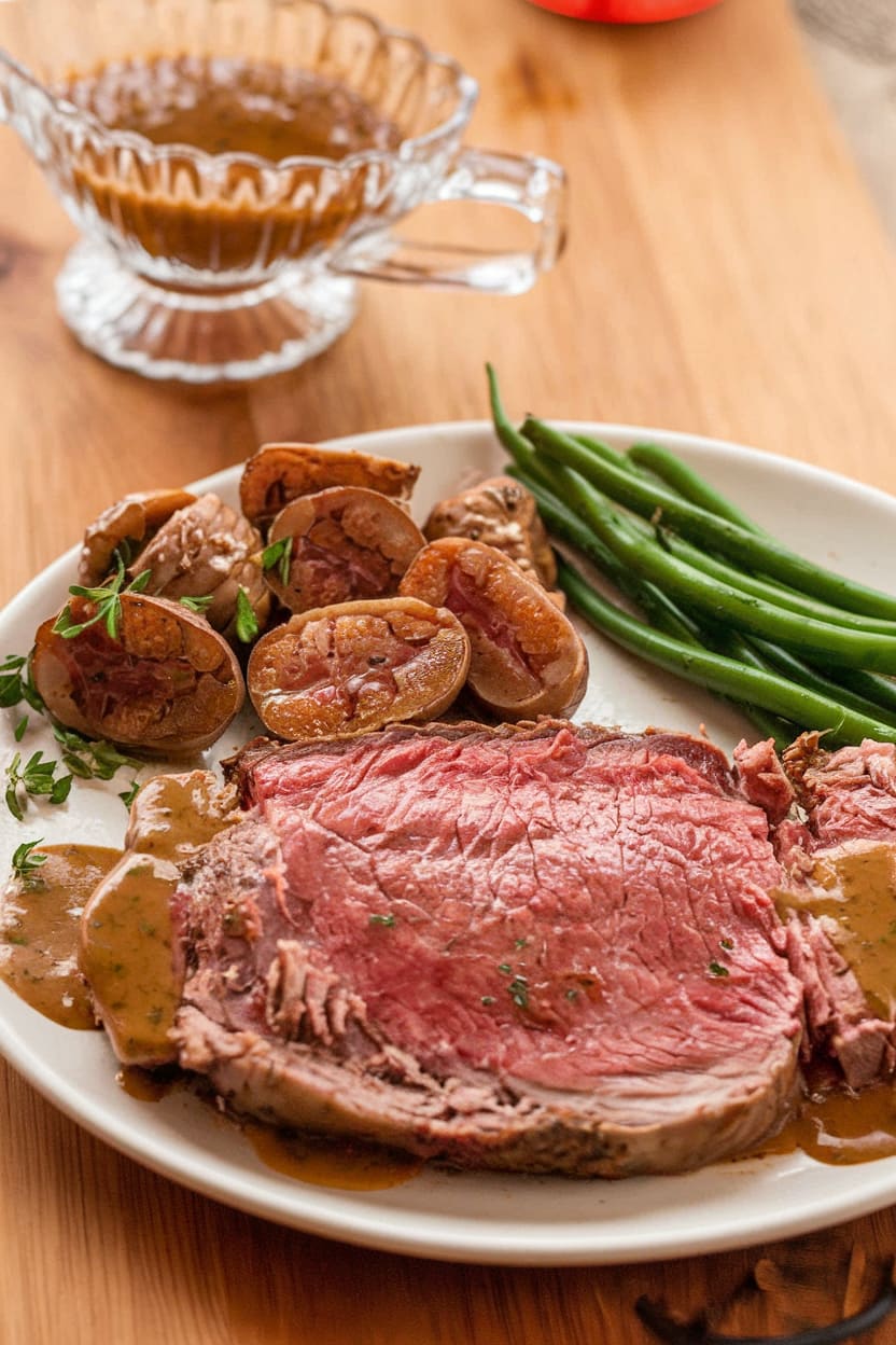 Prime Rib with Garlic Herb Butter