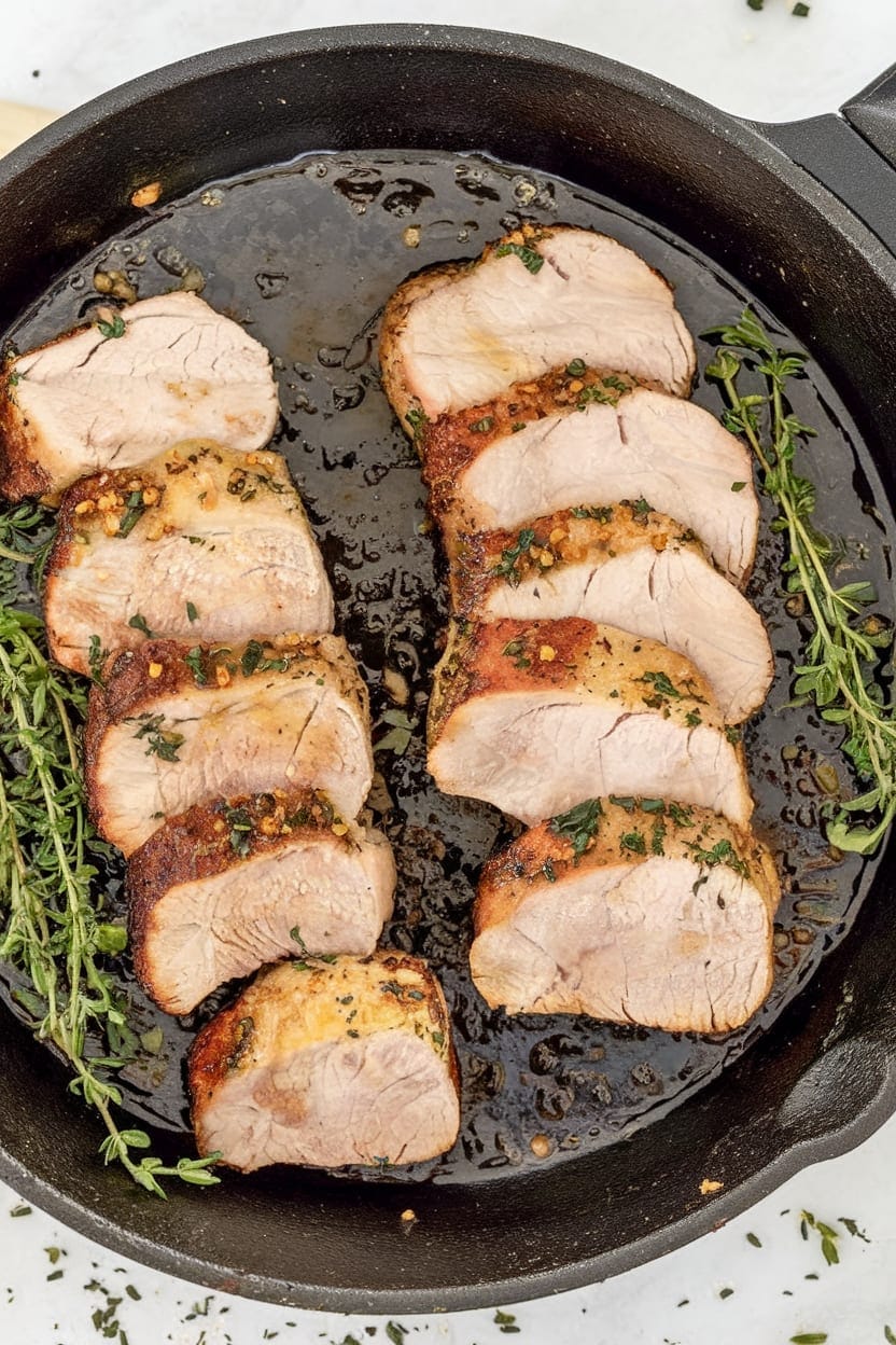 One-Skillet Herb Crusted Pork Tenderloin