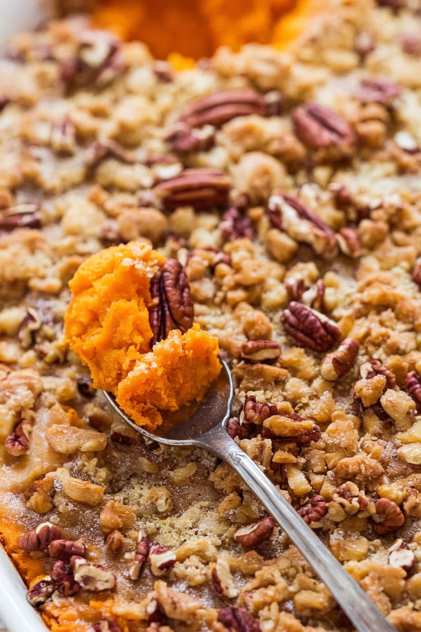 Sweet Potato Casserole with Pecan Streusel