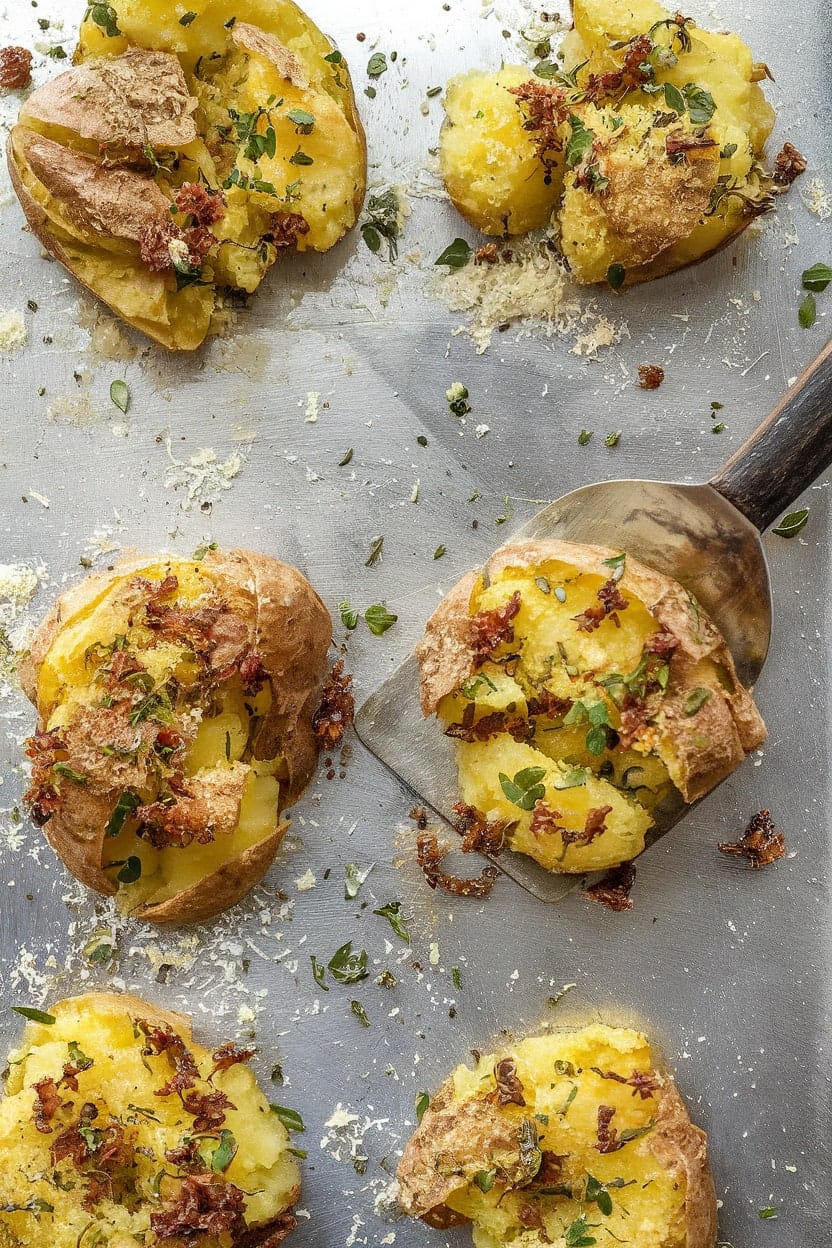 Crispy Parmesan Smashed Potatoes