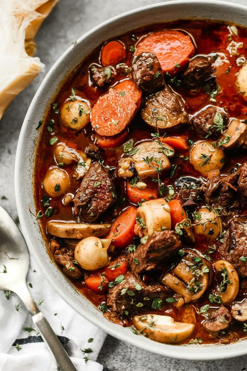 Classic French Beef Bourguignon