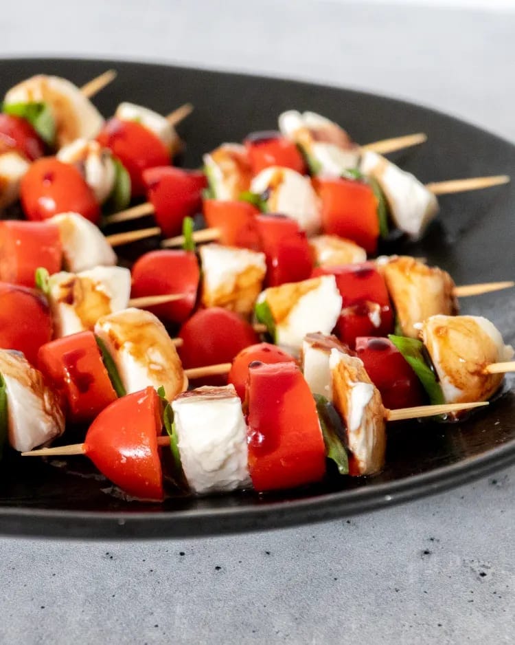 Caprese Skewers with Balsamic Glaze