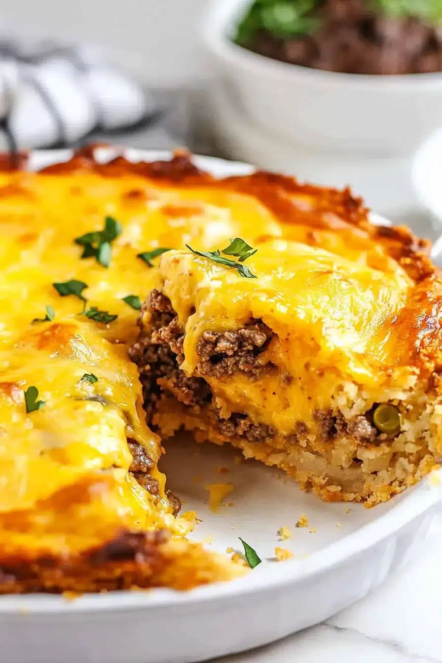 Impossibly Easy Cheeseburger Pie