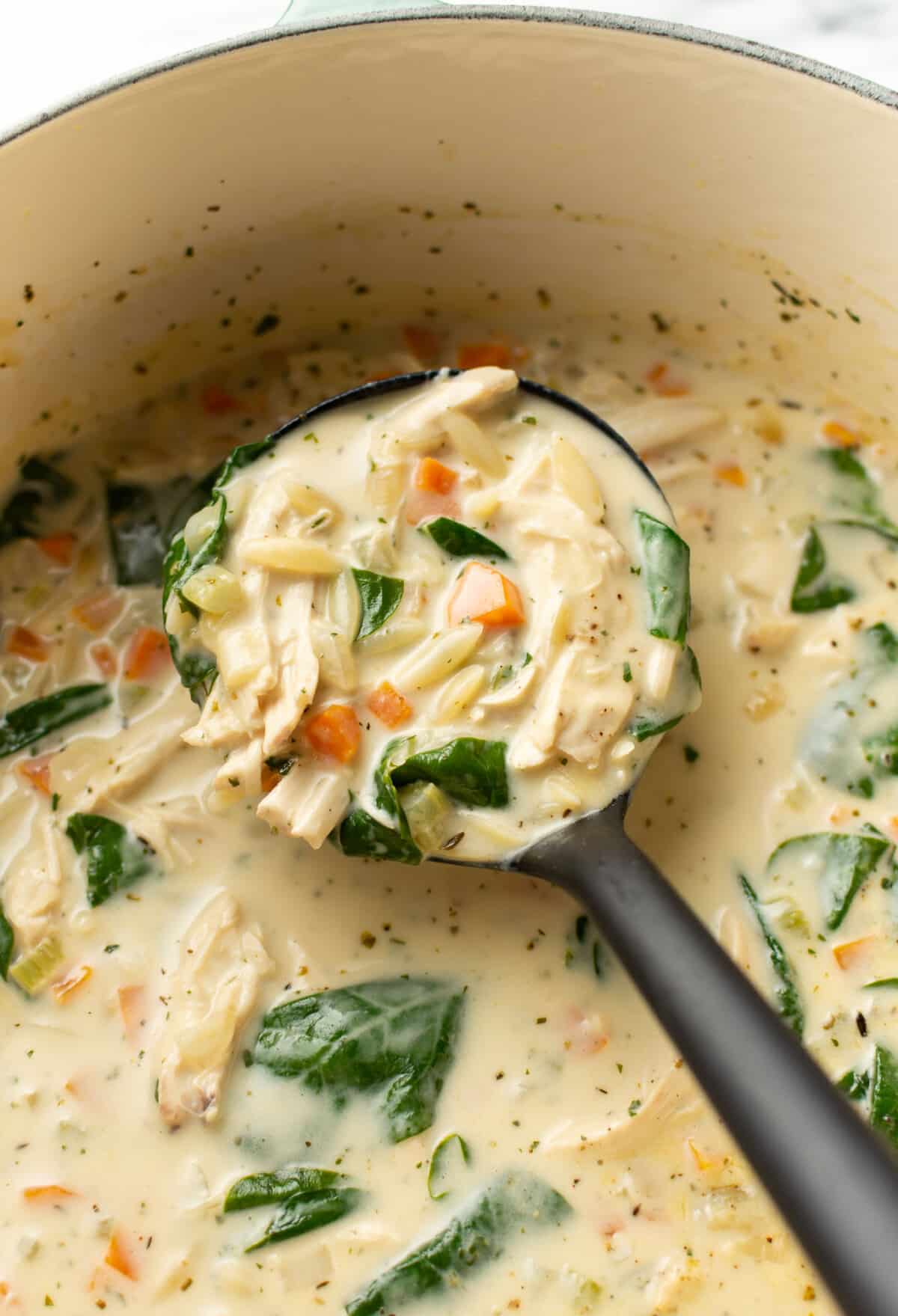 Creamy Lemon Chicken Orzo Soup