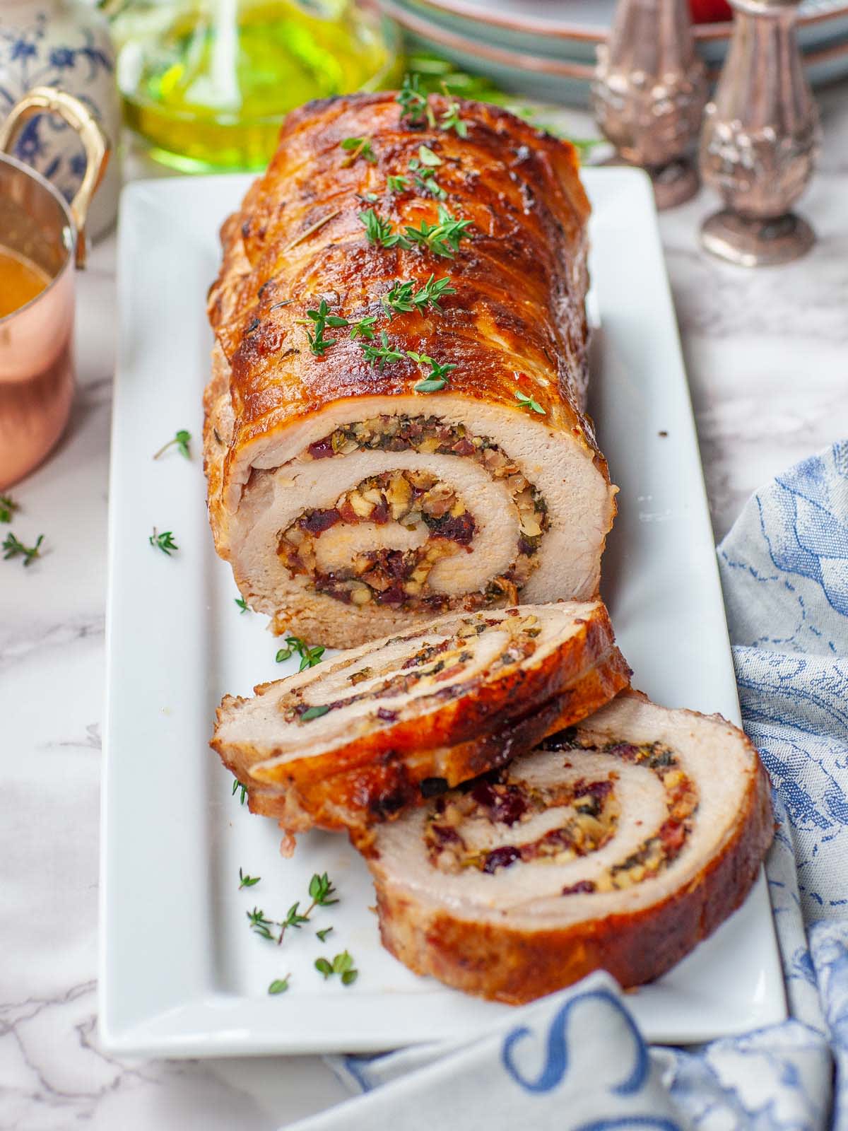 Apple Bacon Wrapped Pork Tenderloin