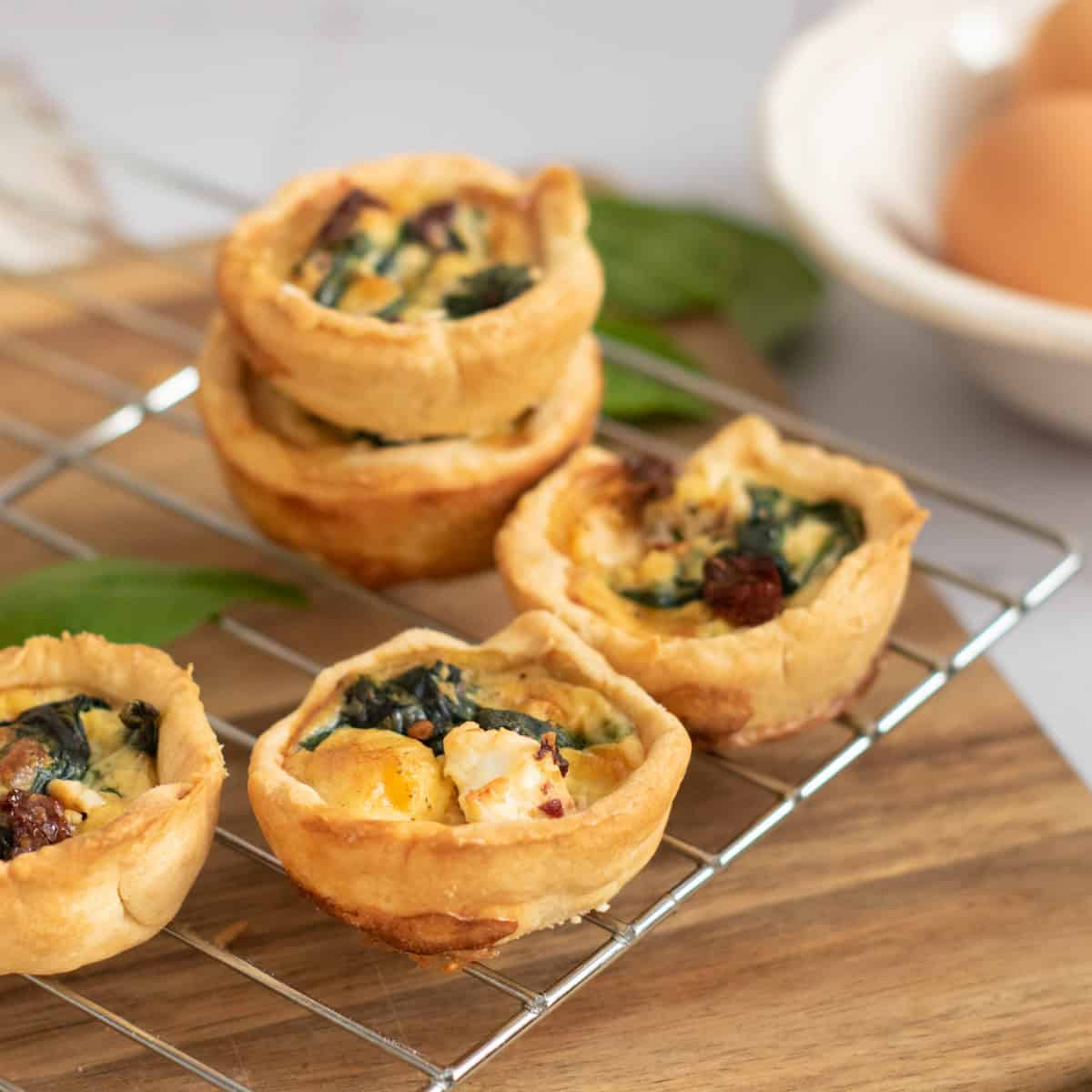 Mini Spinach Feta Quiche