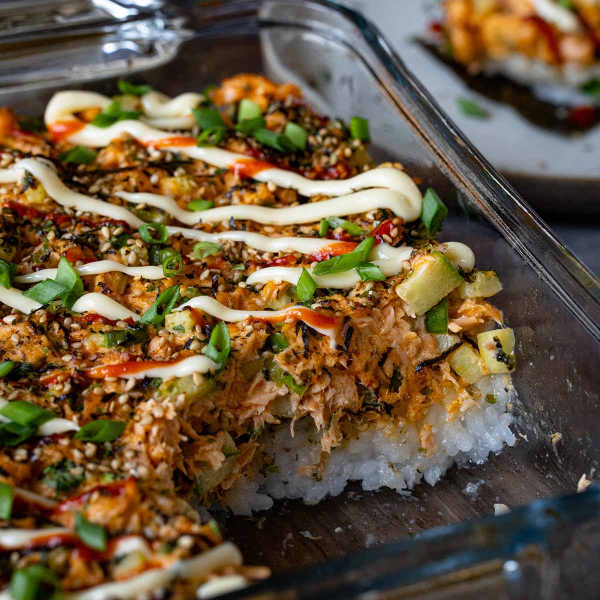 Easy Salmon Sushi Bake