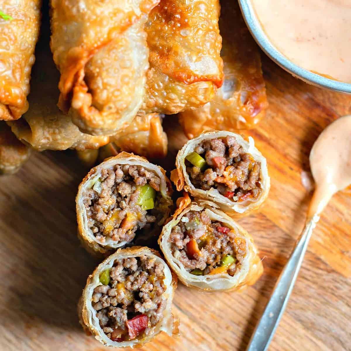 Cheeseburger Egg Rolls