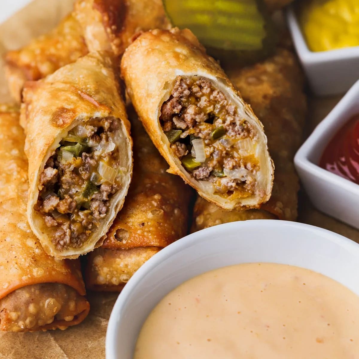 Cheeseburger Egg Rolls
