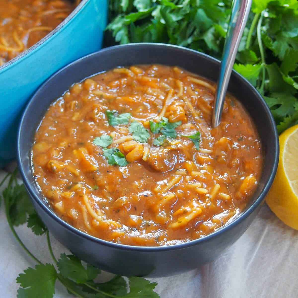 Moroccan Lentil and Chickpea Stew (Harira)
