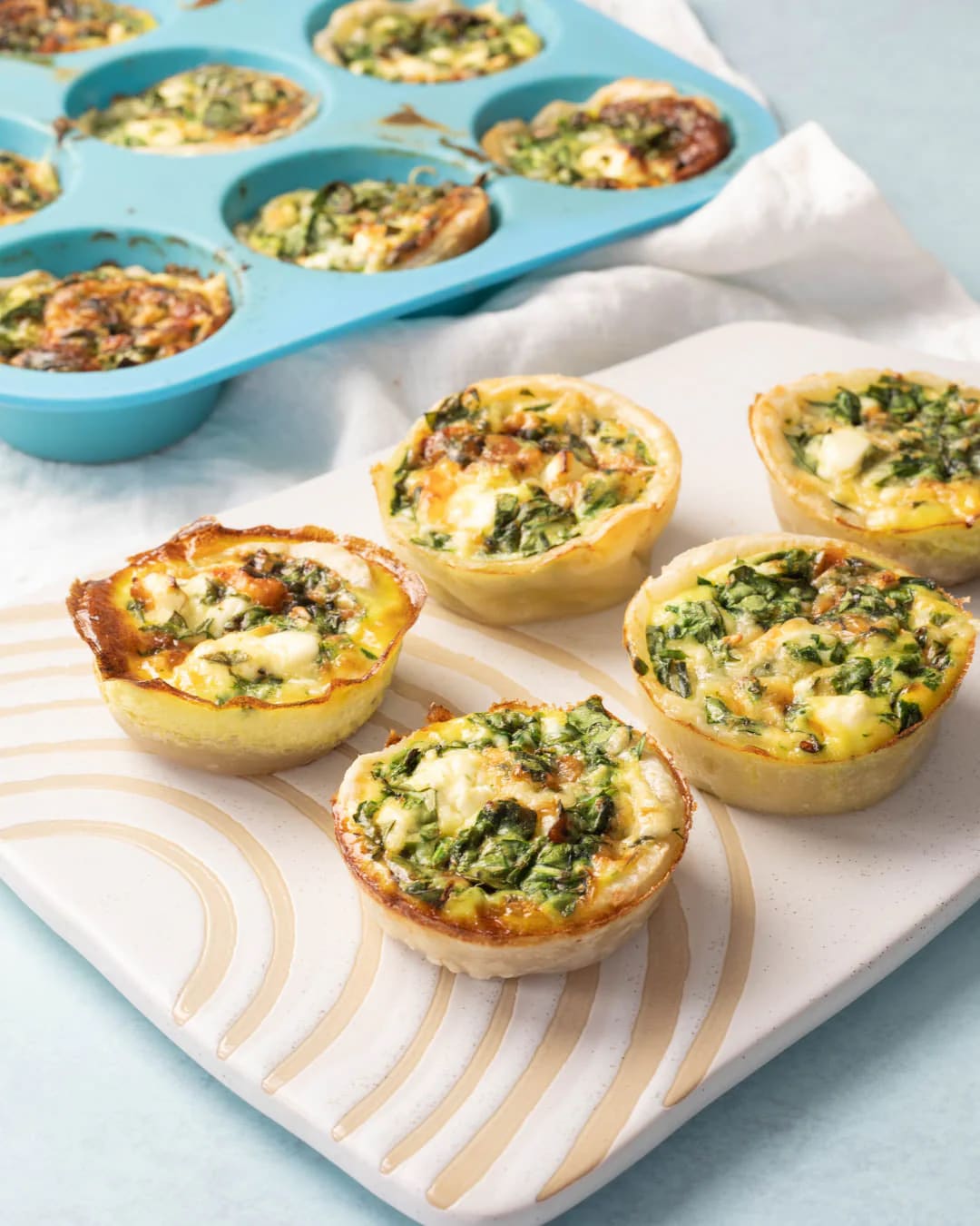 Mini Spinach Feta Quiche