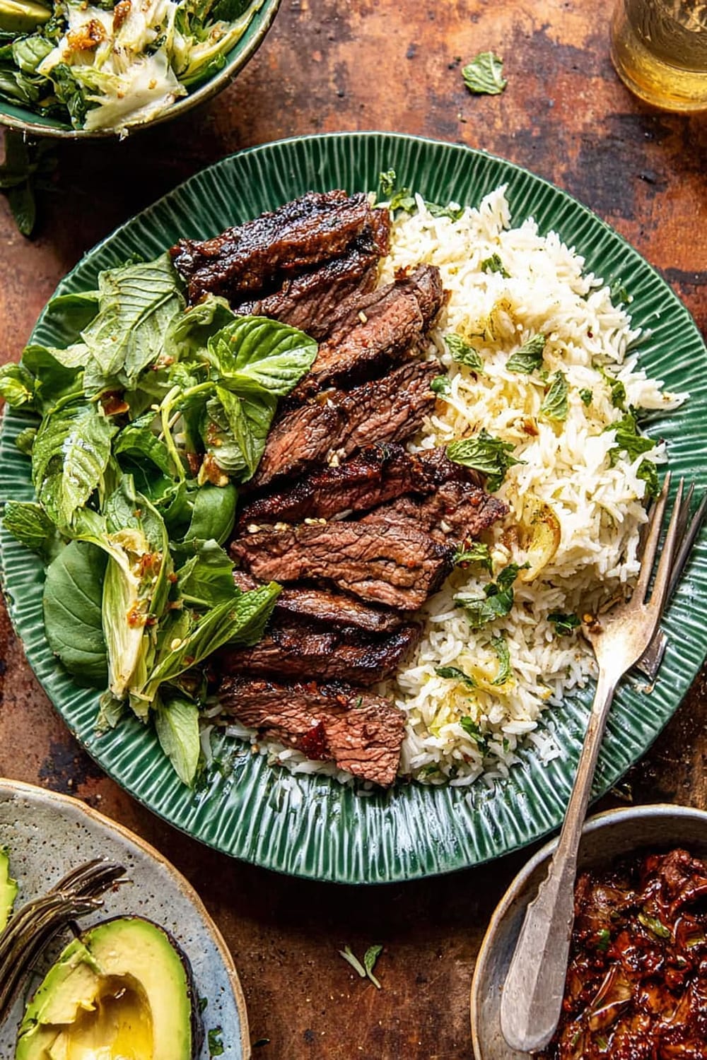 30 Minute Herby Lemon Garlic Steak and Rice