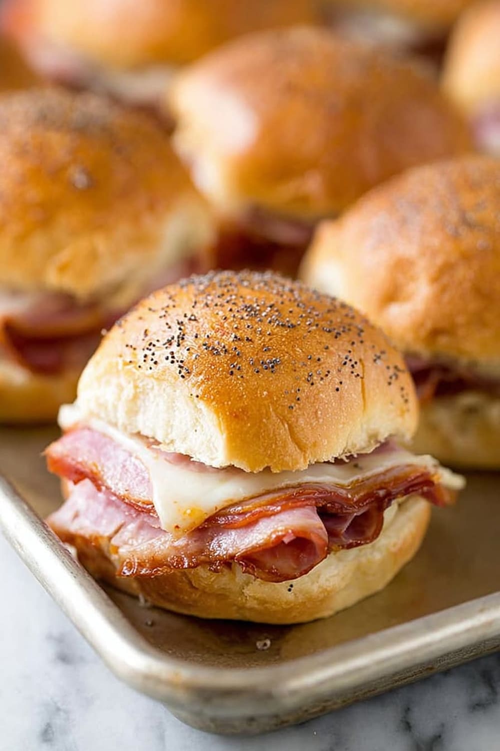 Baked Ham and Cheese Party Sandwiches with Apple Butter