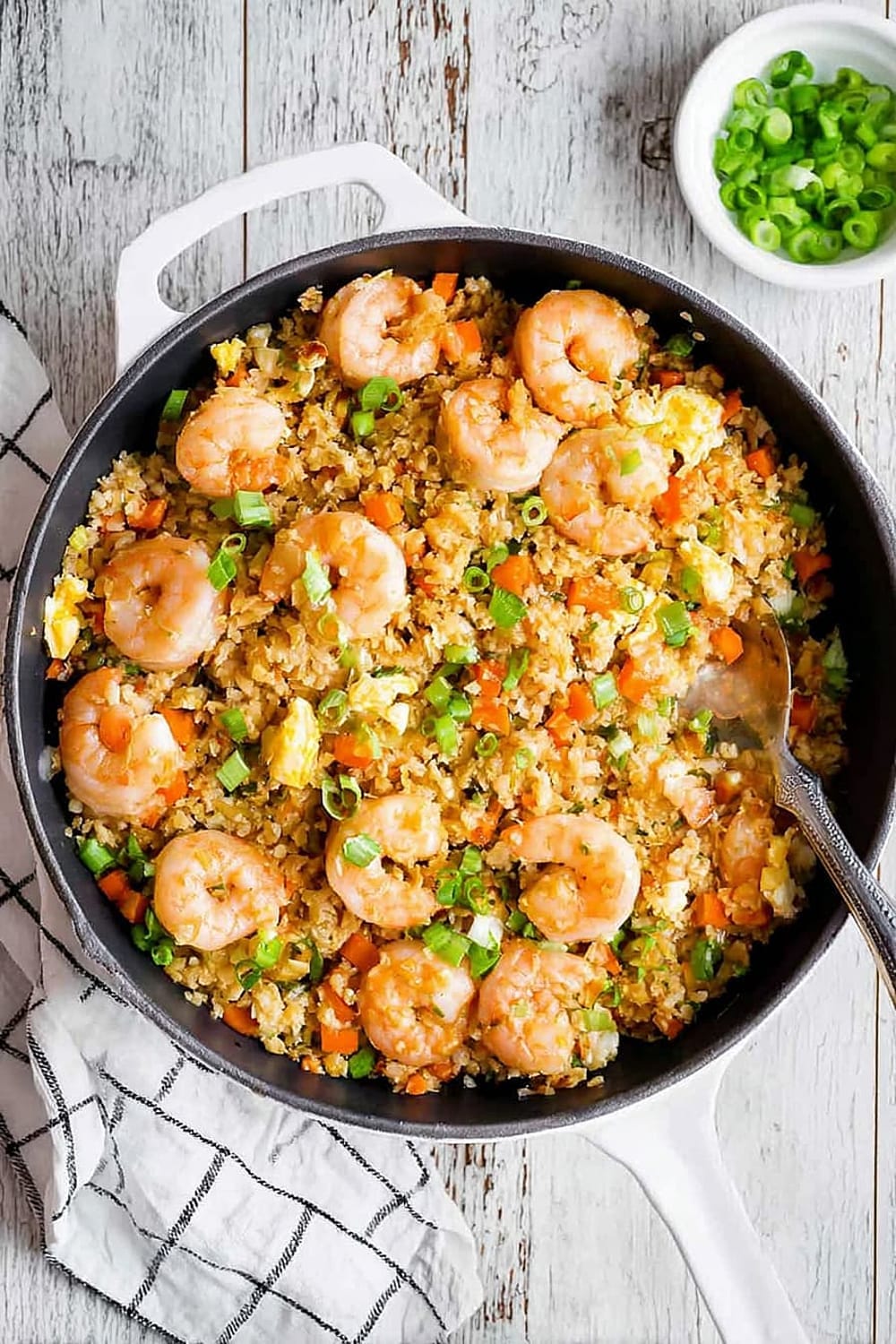 Shrimp Fried Cauliflower Rice {Paleo, Whole30, Keto}