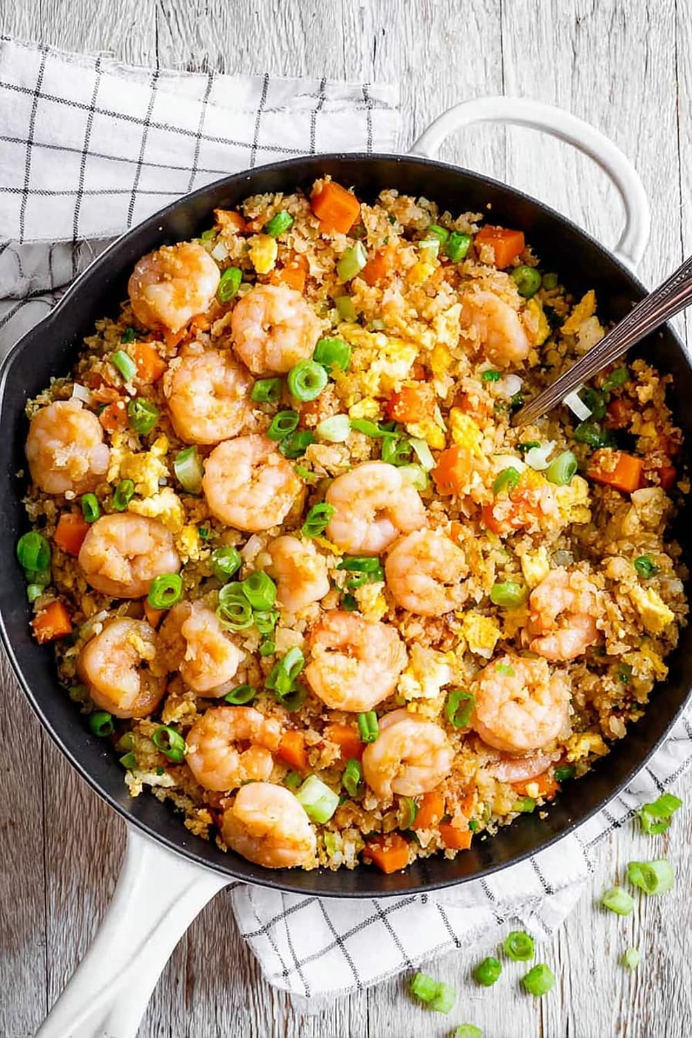 Shrimp Fried Cauliflower Rice {Paleo, Whole30, Keto}
