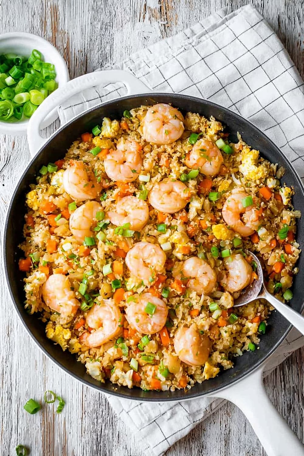 Shrimp Fried Cauliflower Rice {Paleo, Whole30, Keto}
