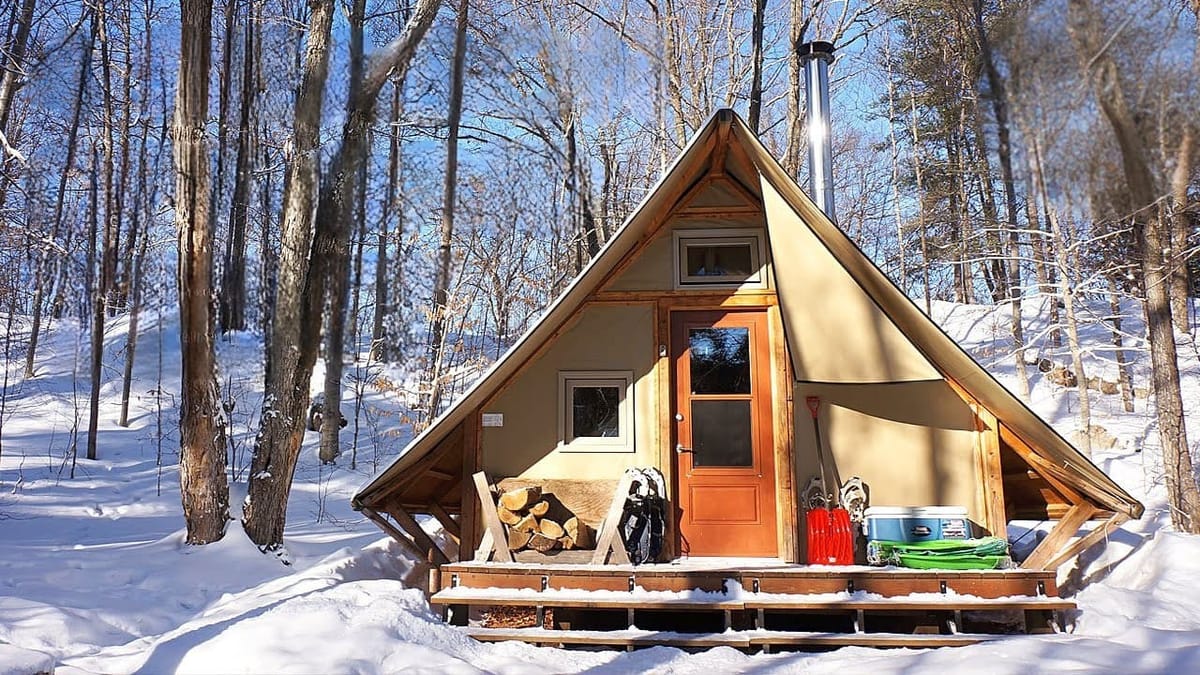 They Snowshoed Four Kilometers to a Tent That Feels Like a Tiny House
