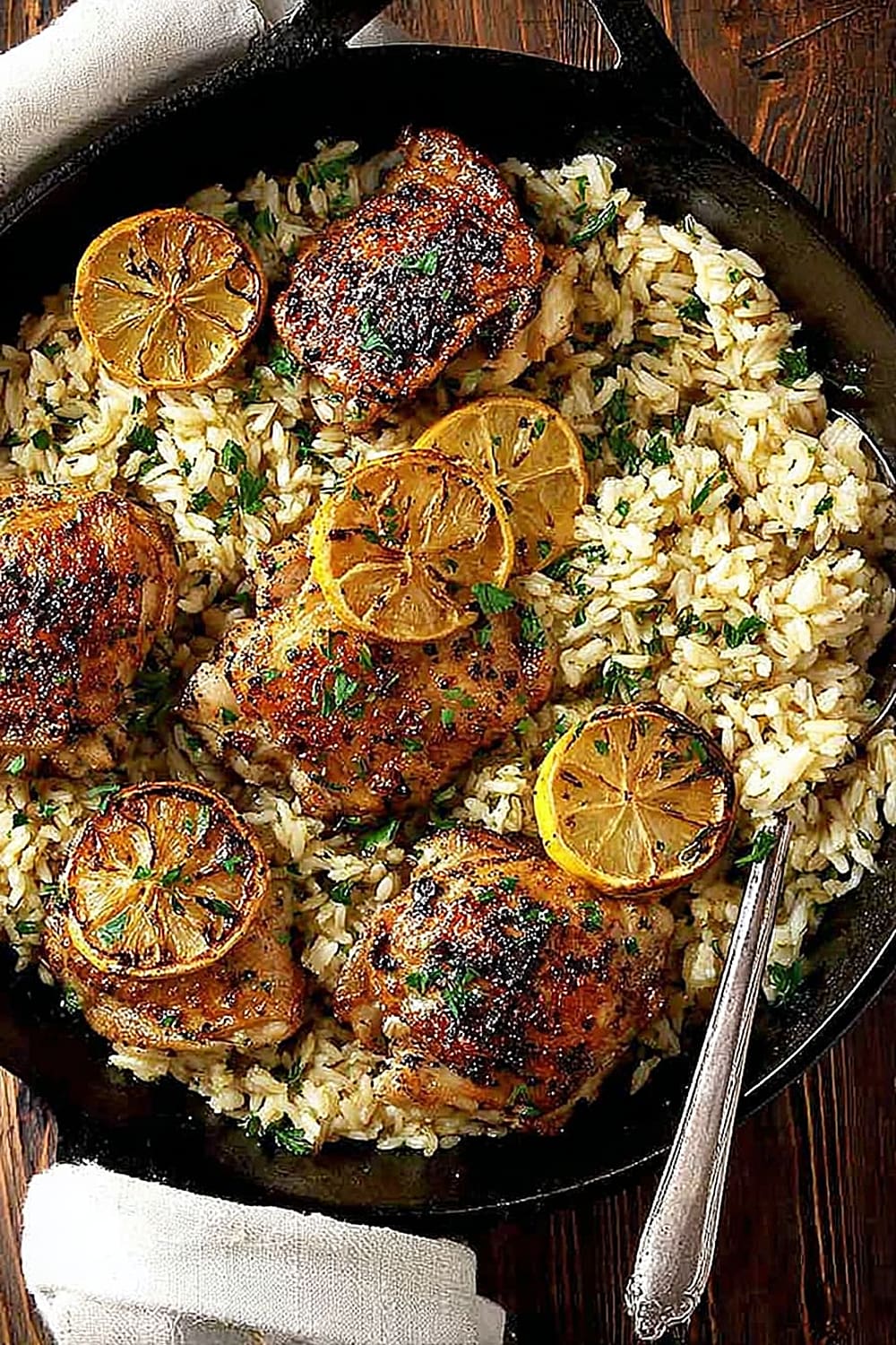 One Pot Greek Chicken and Lemon Rice