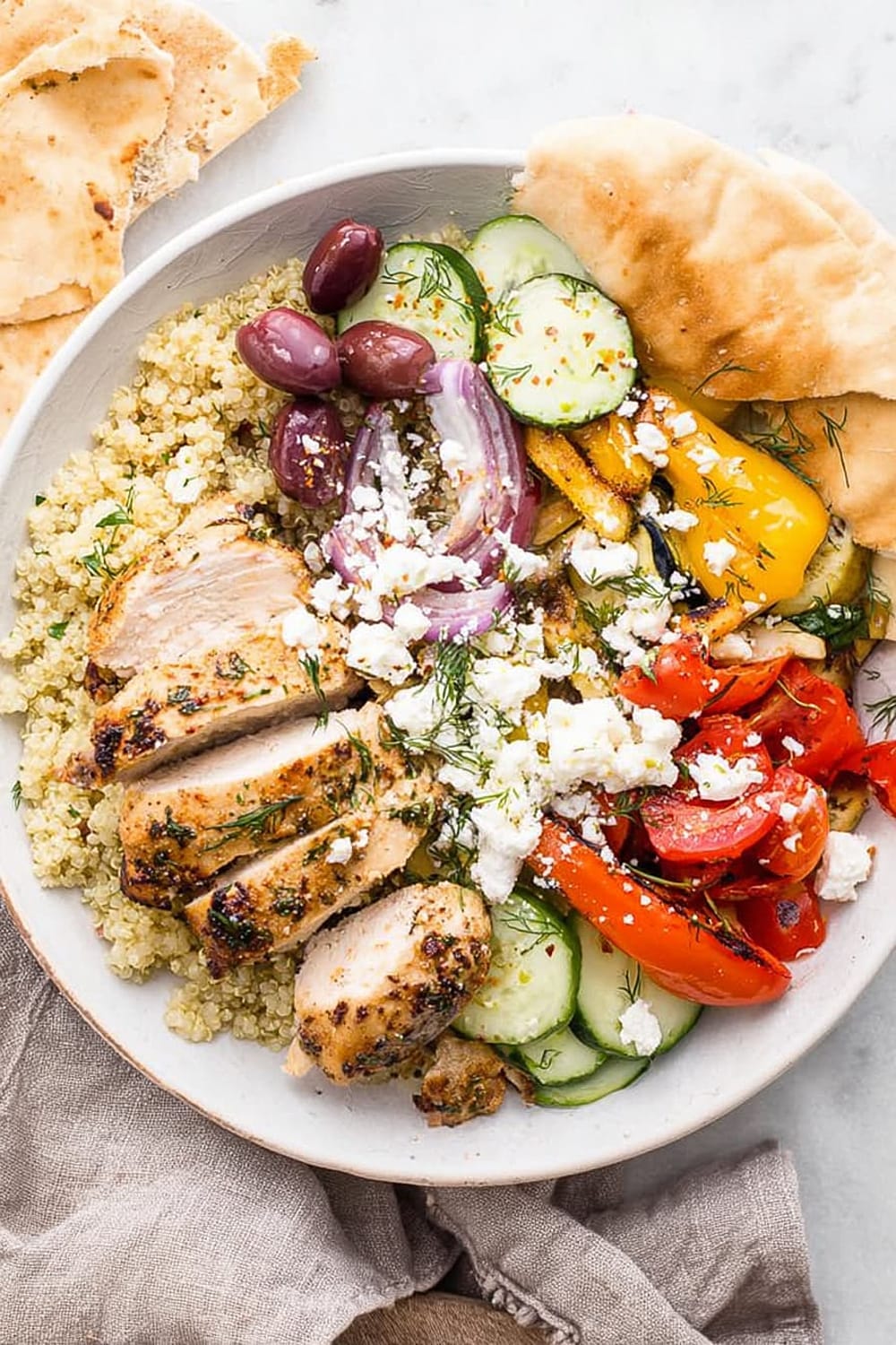 Greek Chicken Souvlaki Bowl