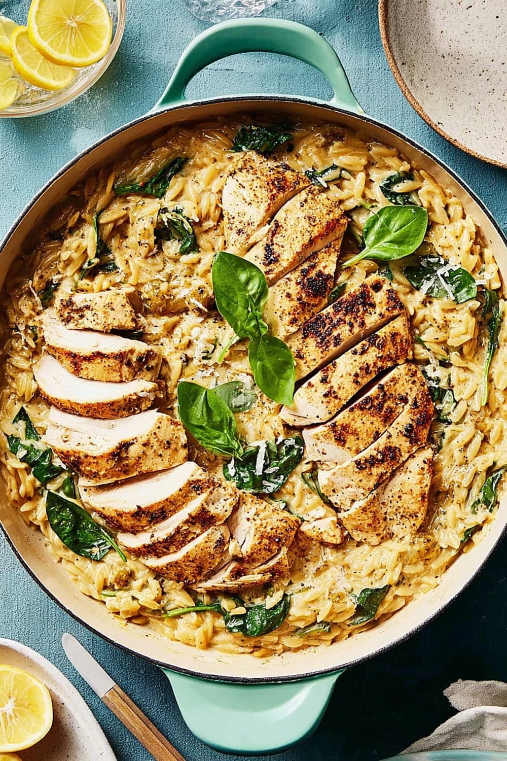High-Protein Lemon Chicken Orzo