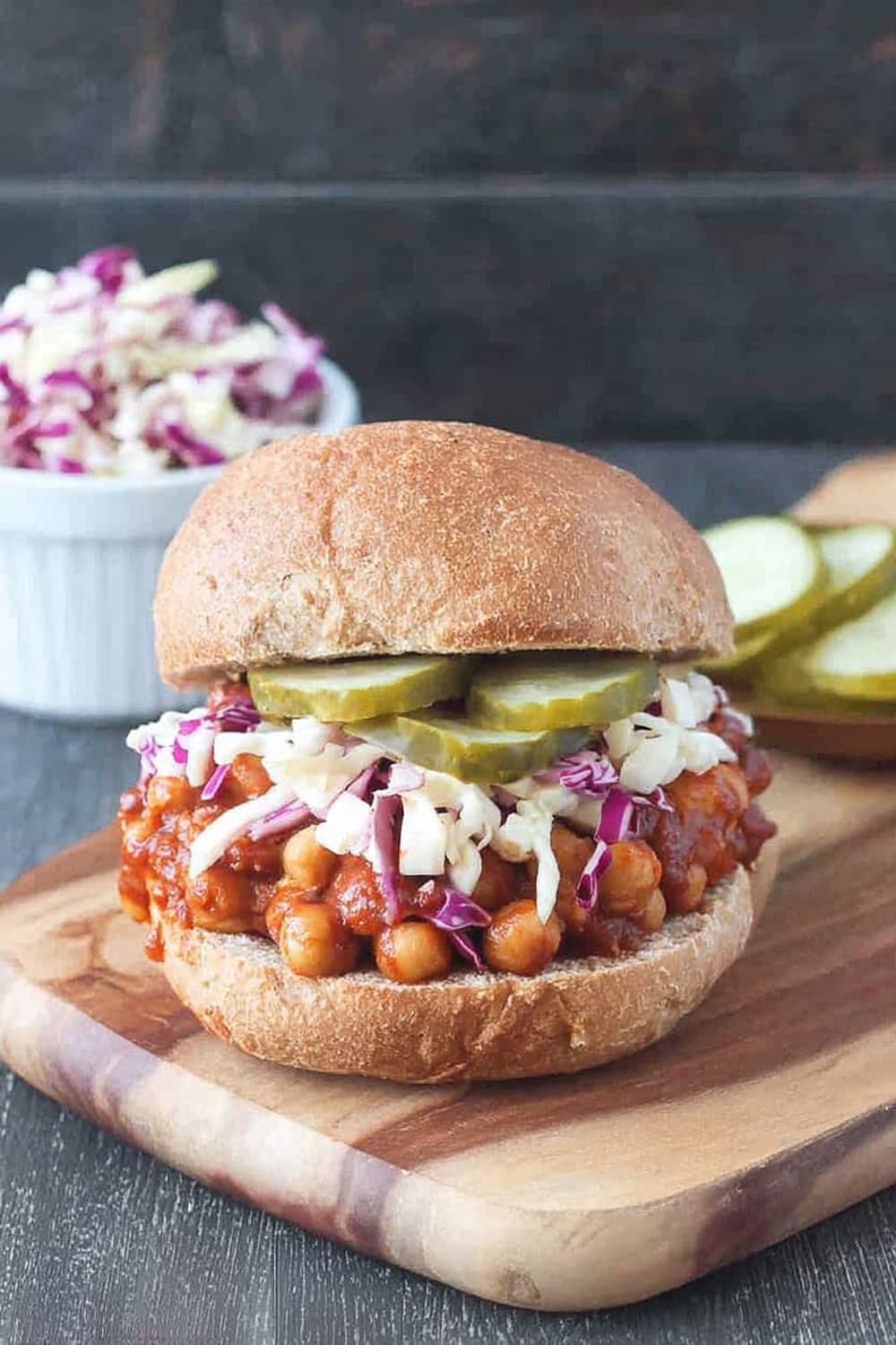 Sloppy BBQ Chickpeas Sandwich