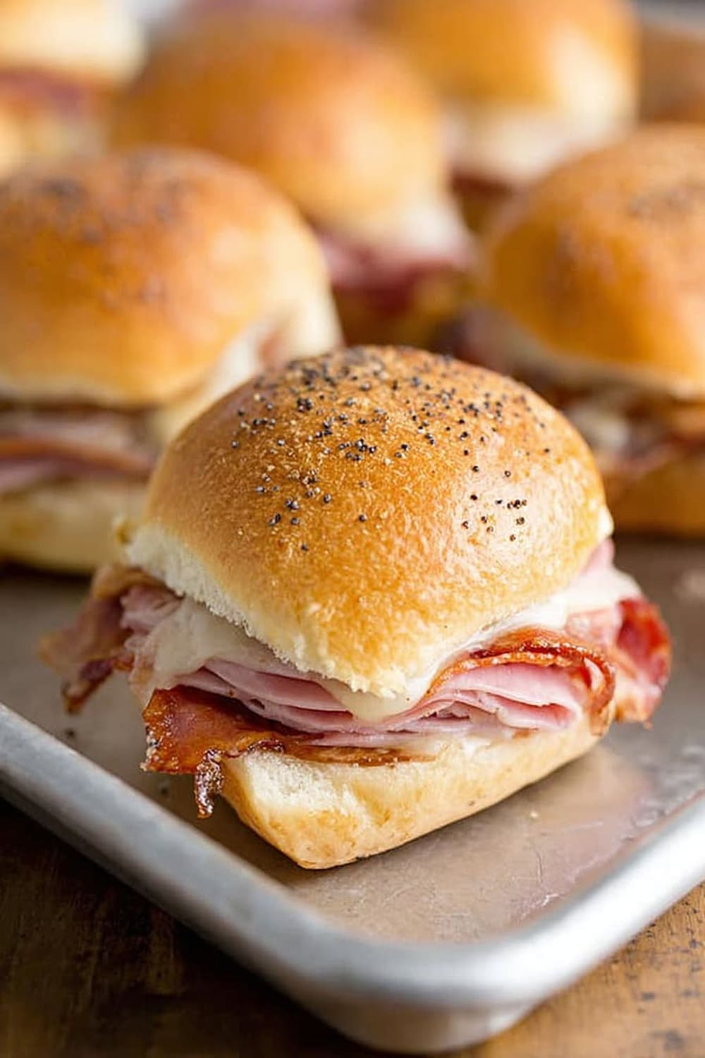 Baked Ham and Cheese Party Sandwiches with Apple Butter