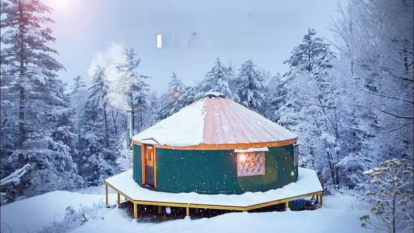 This Couple Built a 700-Square-Foot Off-Grid Yurt on a Vermont Hillside