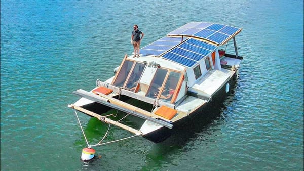 He Bought a $5,000 Derelict Catamaran and Turned It Into a Fossil‑Fuel‑Free Home