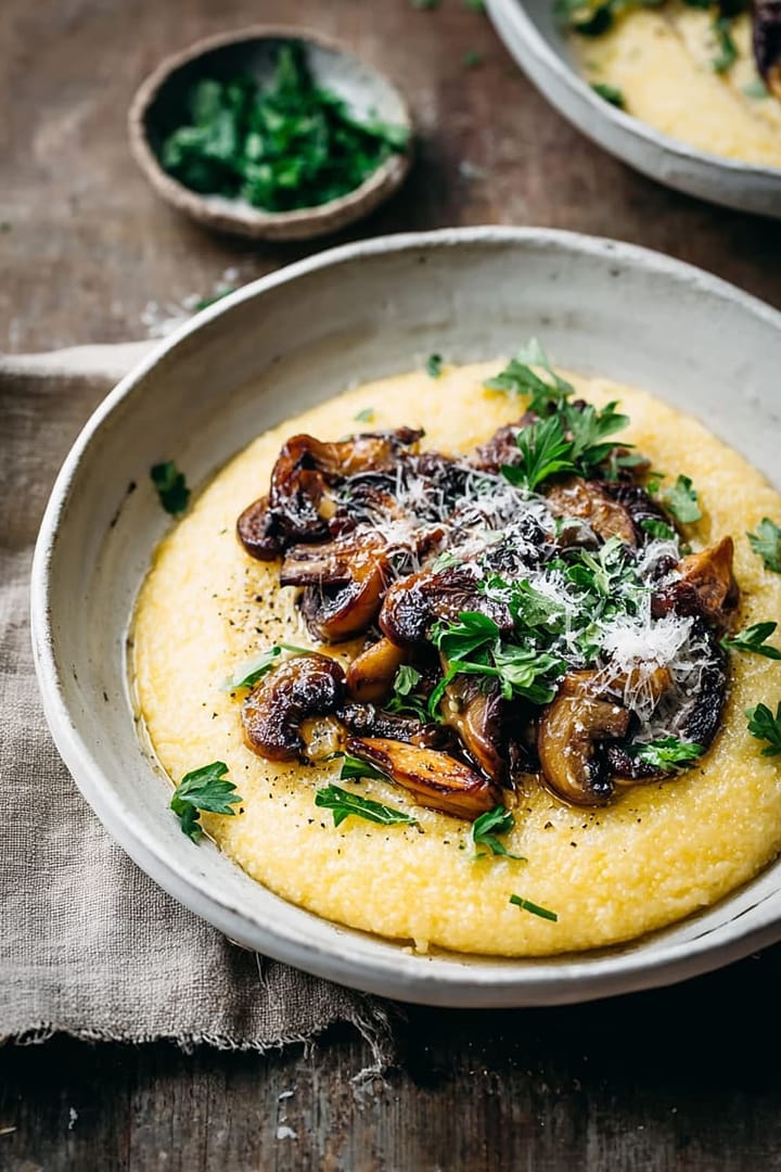 Creamy Polenta with Mushrooms