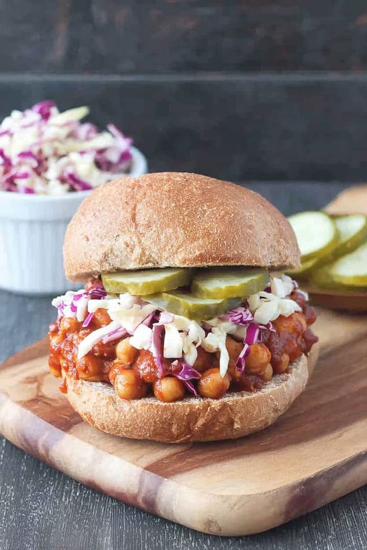Sloppy BBQ Chickpeas Sandwich